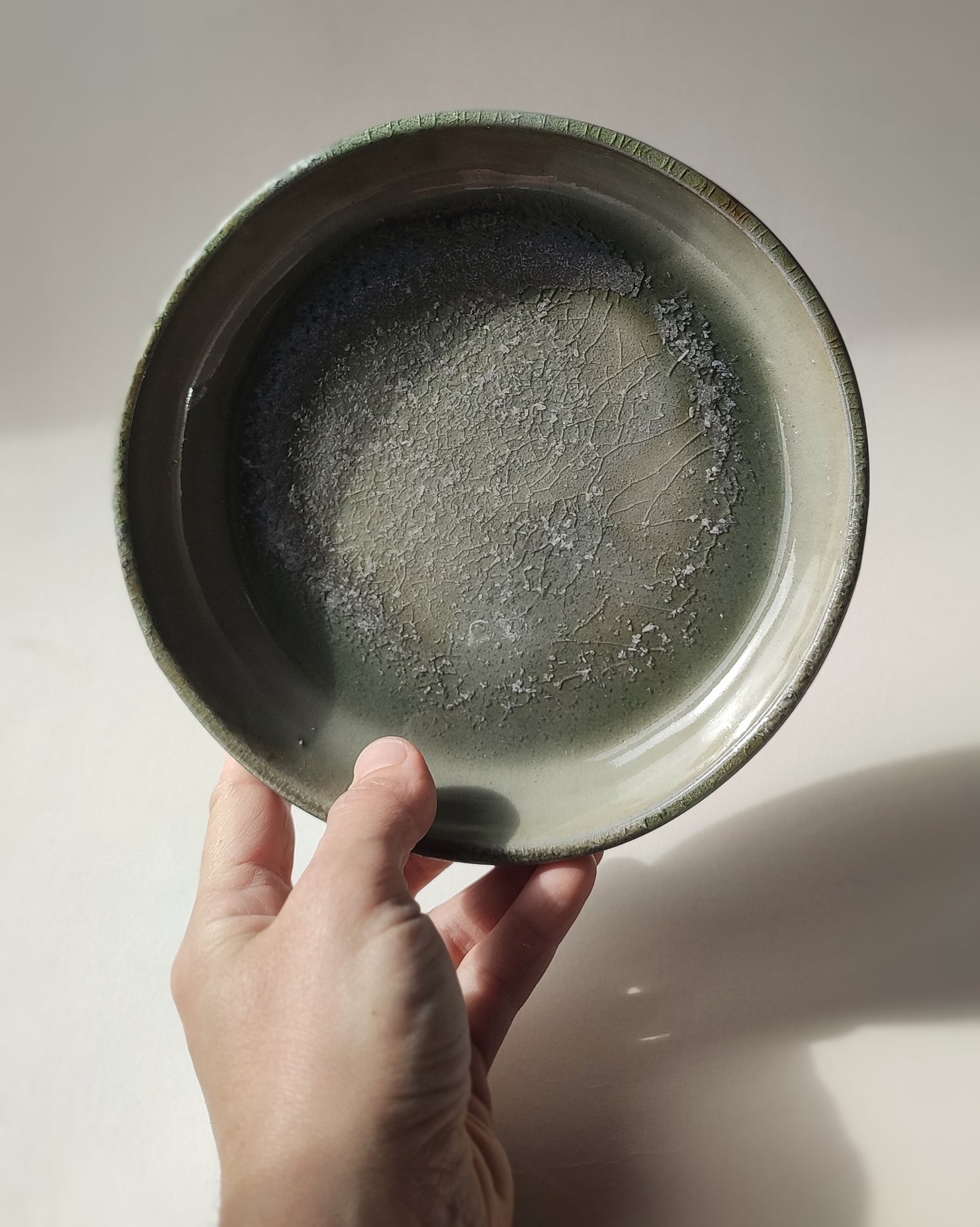 Piatto fondo, smalto Celadon, cottura a legna