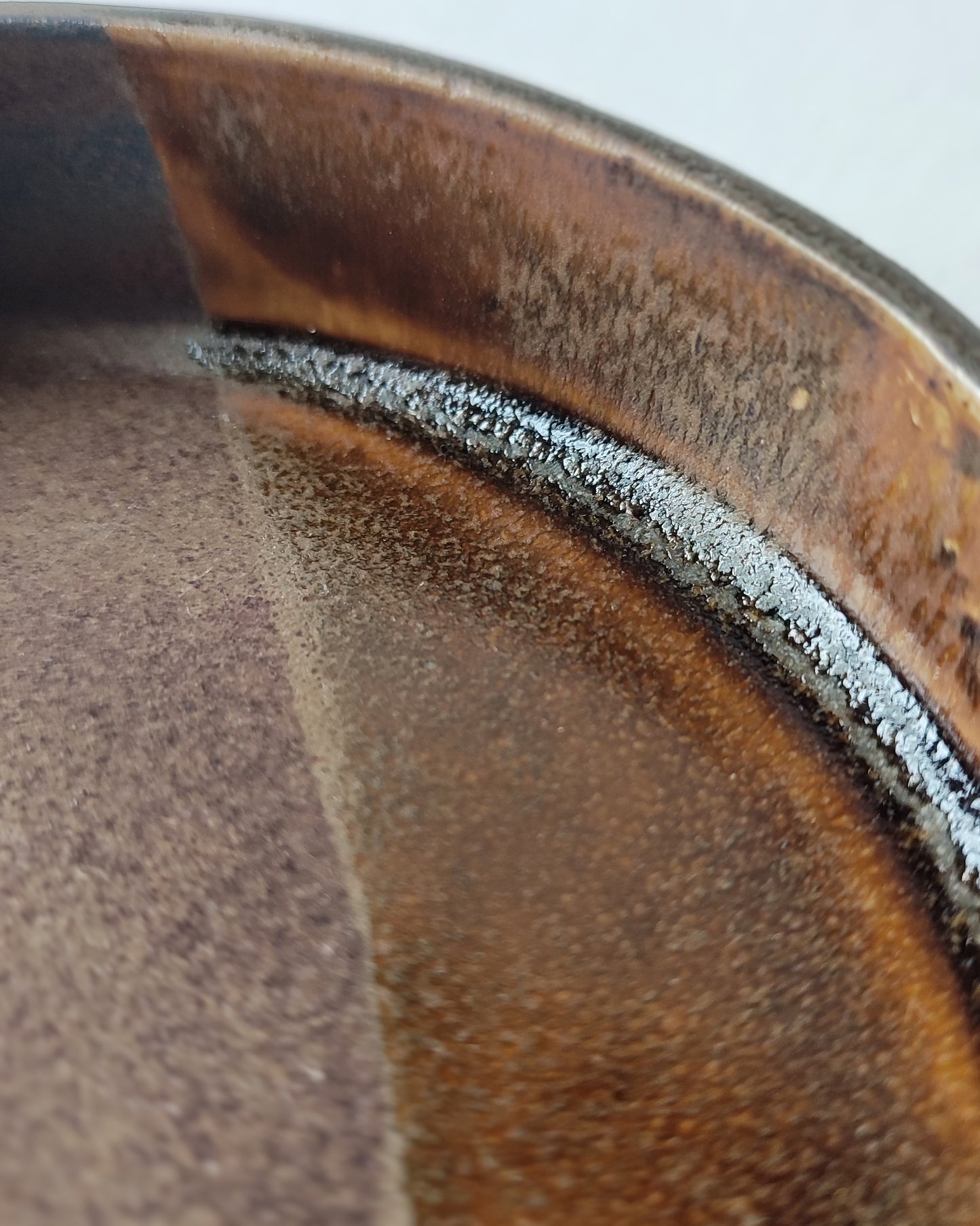 Piattino alto, smalto Quercia + Miele