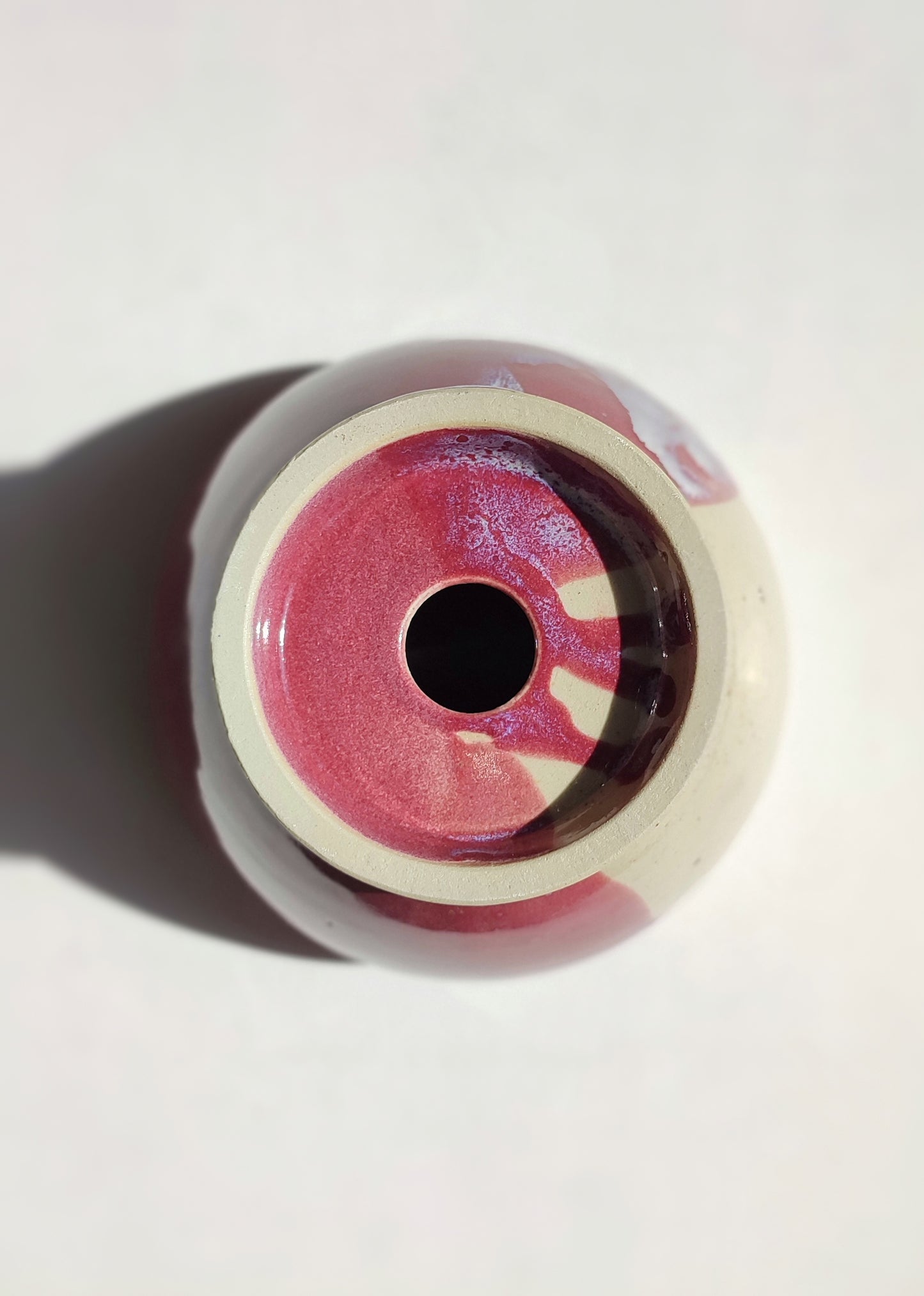 Vaso piccolo, smalto Lampone + Avena